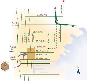 Locator Map for Third Street South Naples Florida