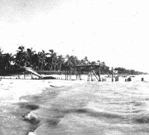 Hurricane damage at the old Naples Pier